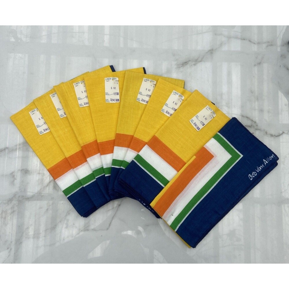 Bob Van Allen MCM Cloth Napkins Squares Set Of 8 Avant Grade MOD Retro